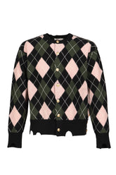 DIAMOND SCRAPED CARDIGAN / PEACH