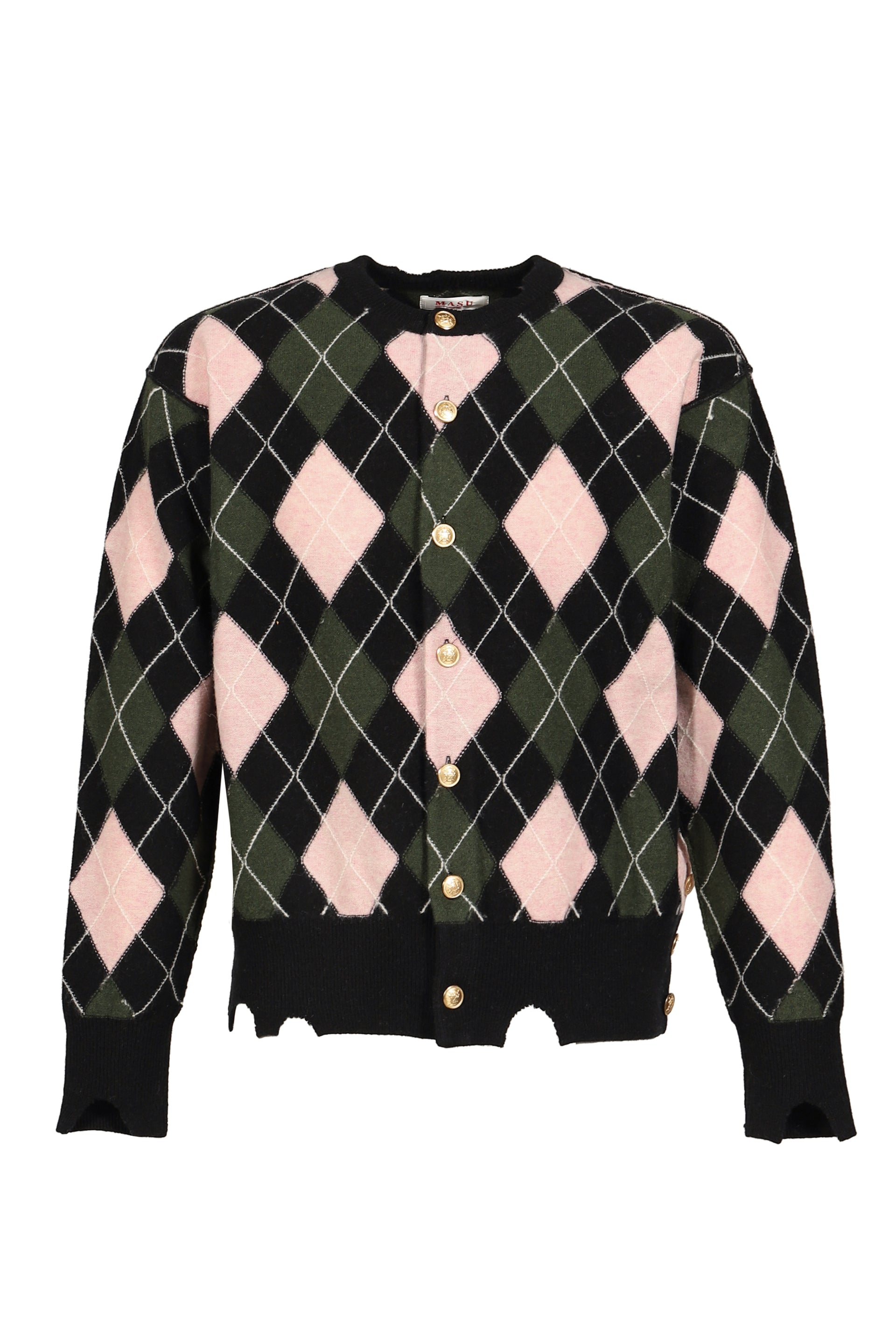 DIAMOND SCRAPED CARDIGAN / PEACH