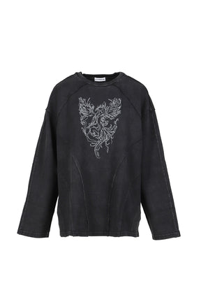 CREWNECK L/S TEE / BLK