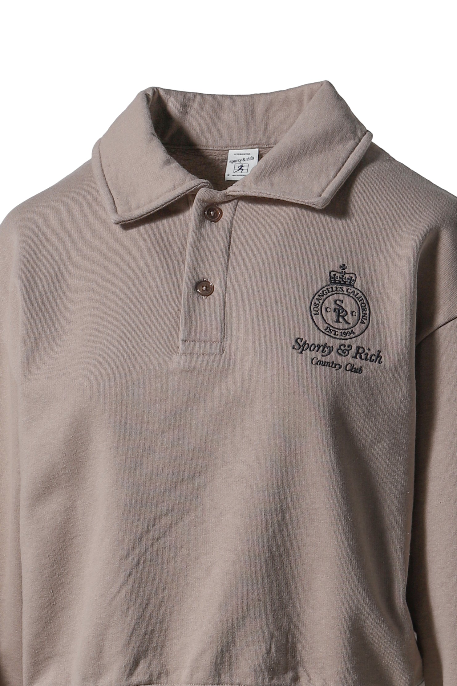 CROWN EMBROIDERED POLO / MINK