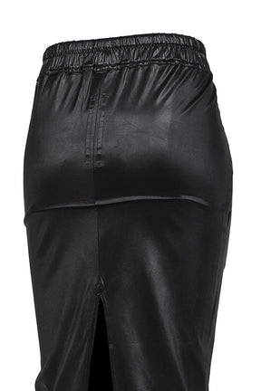 PULL ON SLICED PILLAR SKIRT / BLK
