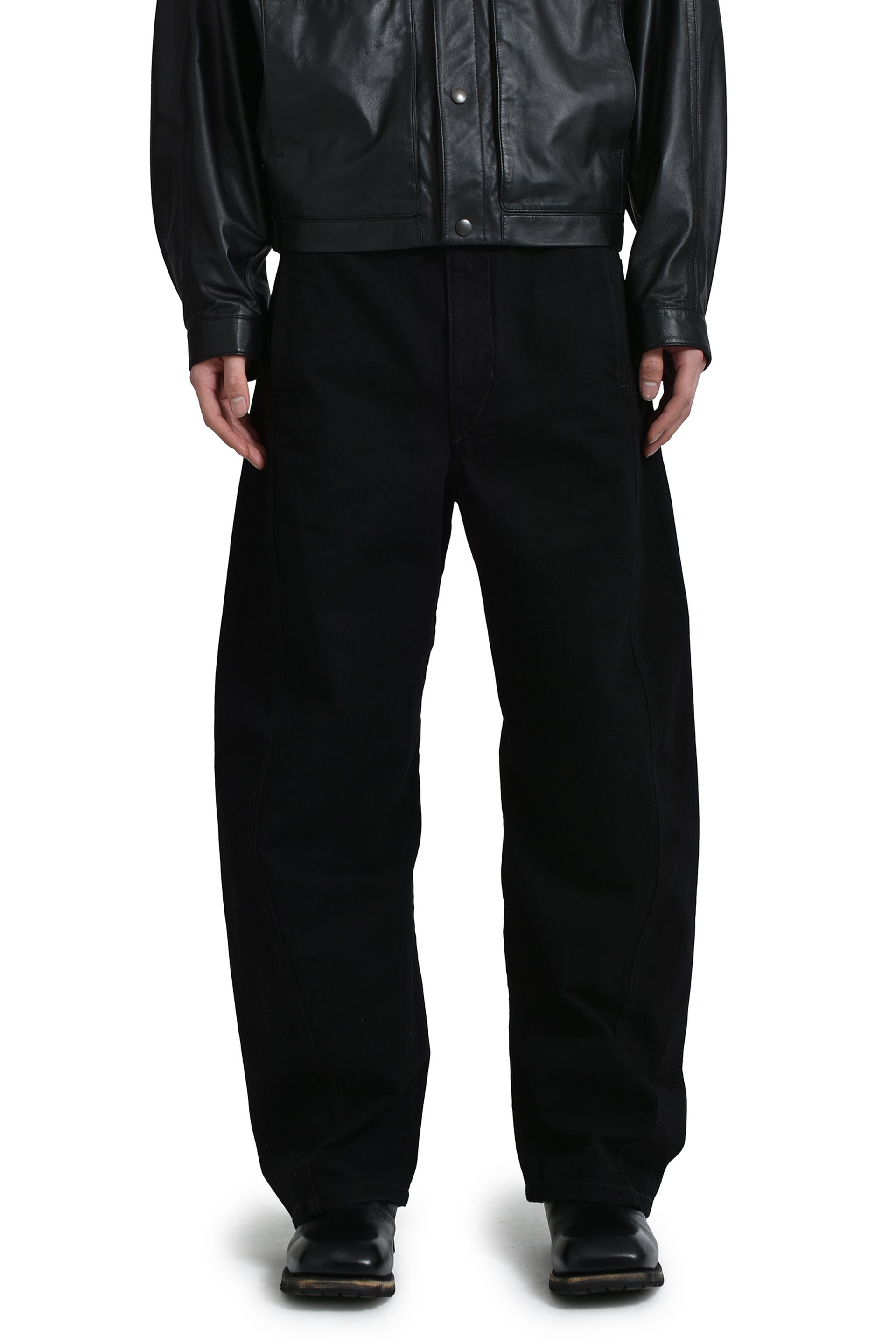 LEMAIRE TWISTED BELTED PANTS / BLK