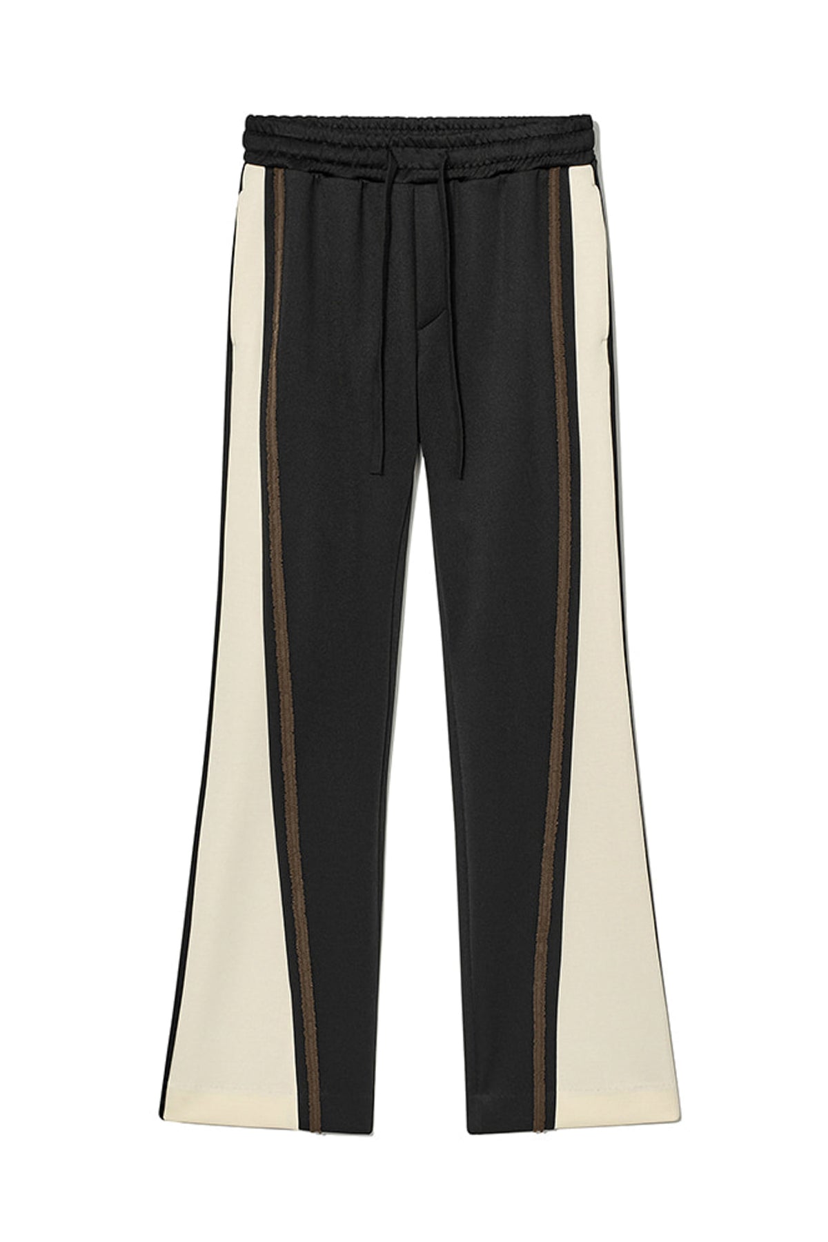 FLARED TAPE TRACK PANTS / BLK/CRM