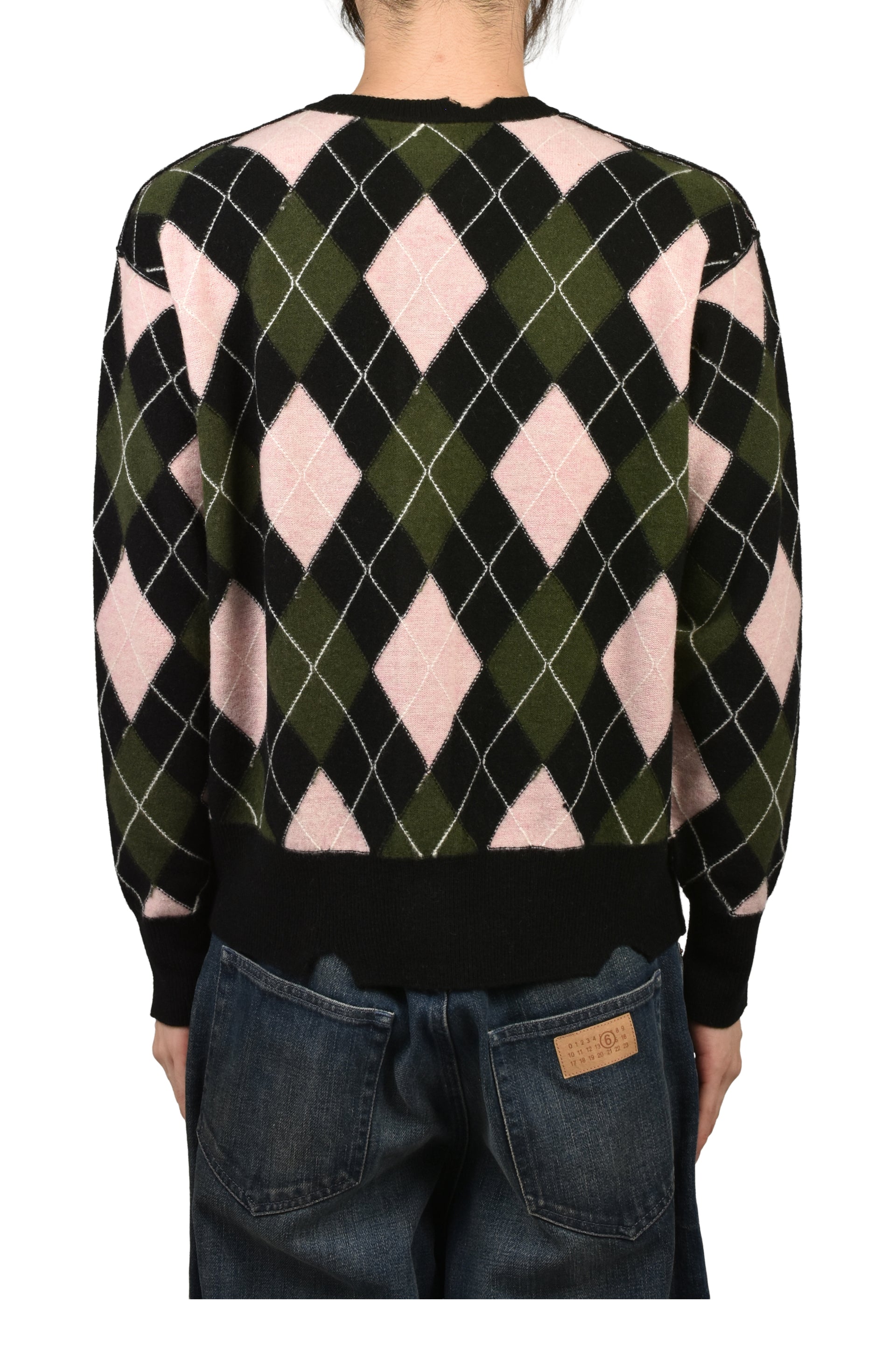 DIAMOND SCRAPED CARDIGAN / PEACH
