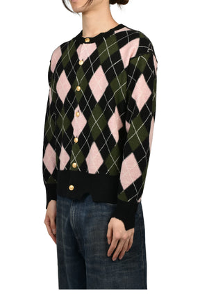 DIAMOND SCRAPED CARDIGAN / PEACH