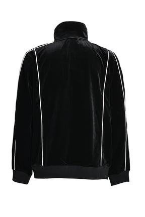 VELOUR EMBROIDERY TRACK JACKET / BLK