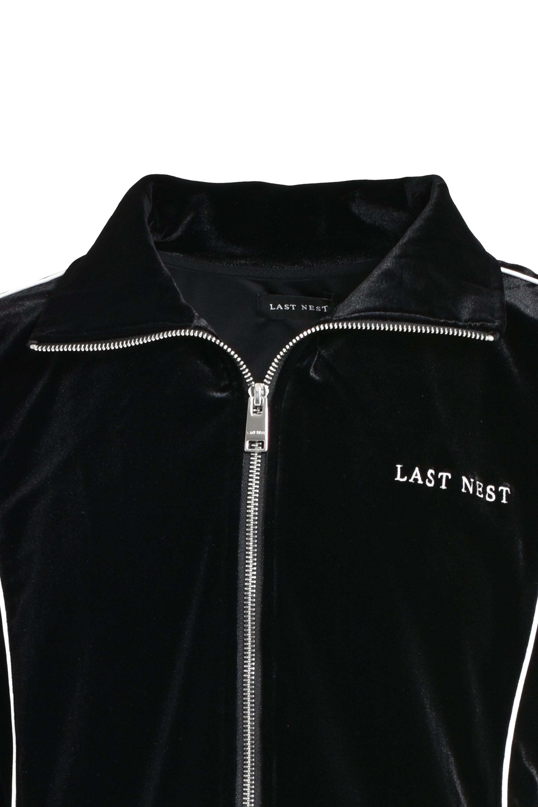 VELOUR EMBROIDERY TRACK JACKET / BLK