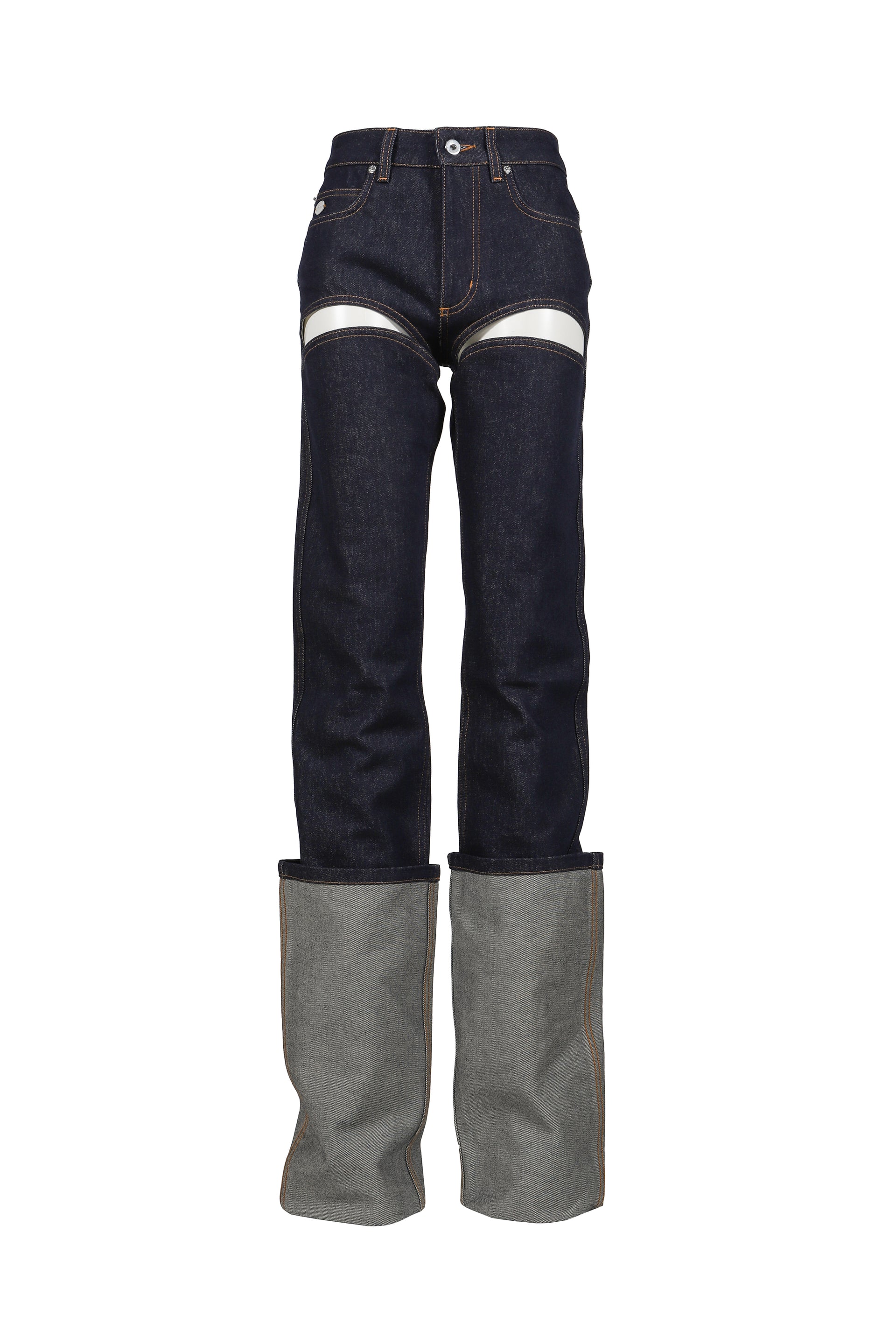 Jean Paul Gaultier DENIM PANTS WITH CUTS ON FRONT / IND