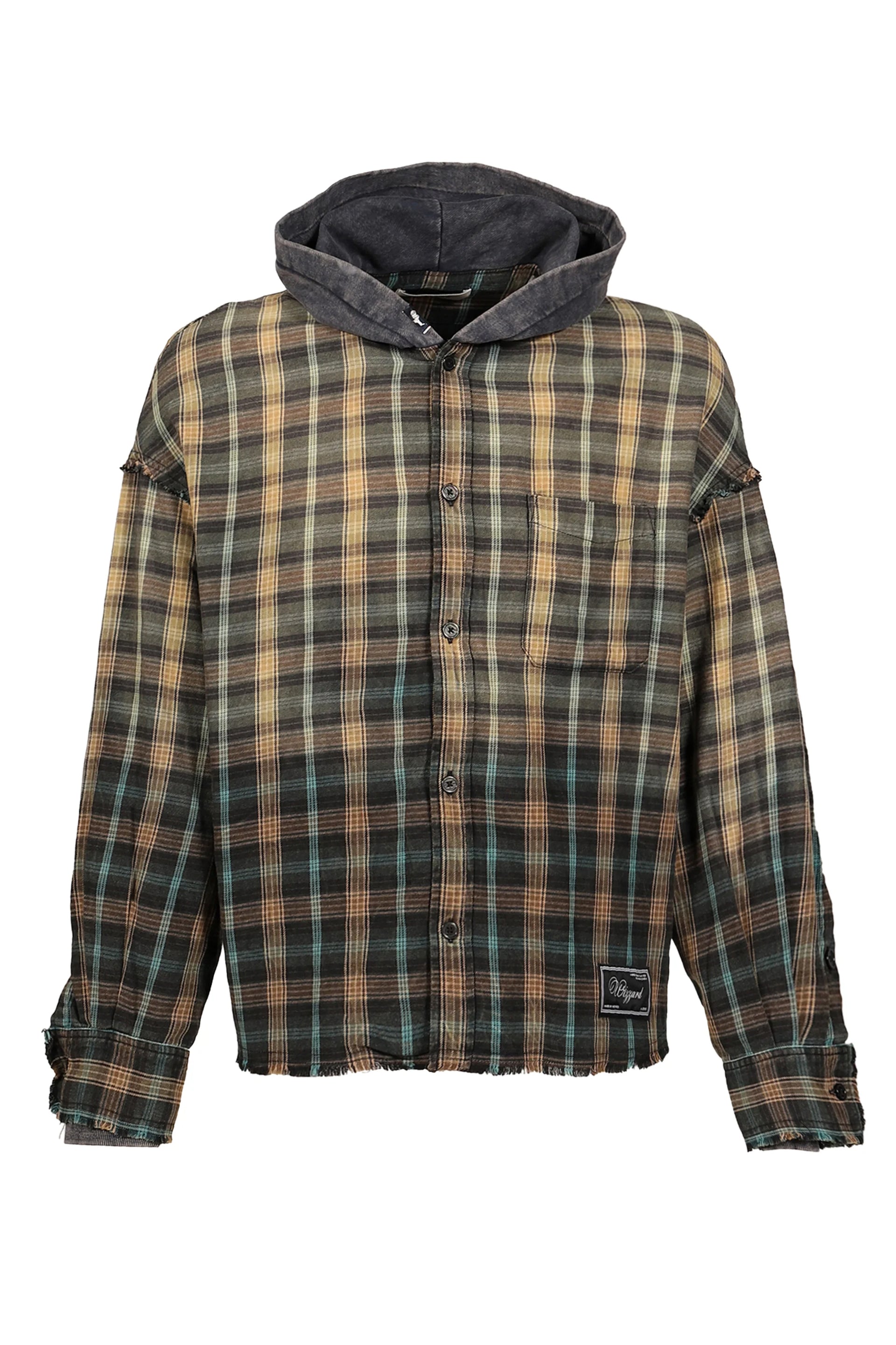 GRADATION DOCKING HOOD SHIRT / GRN