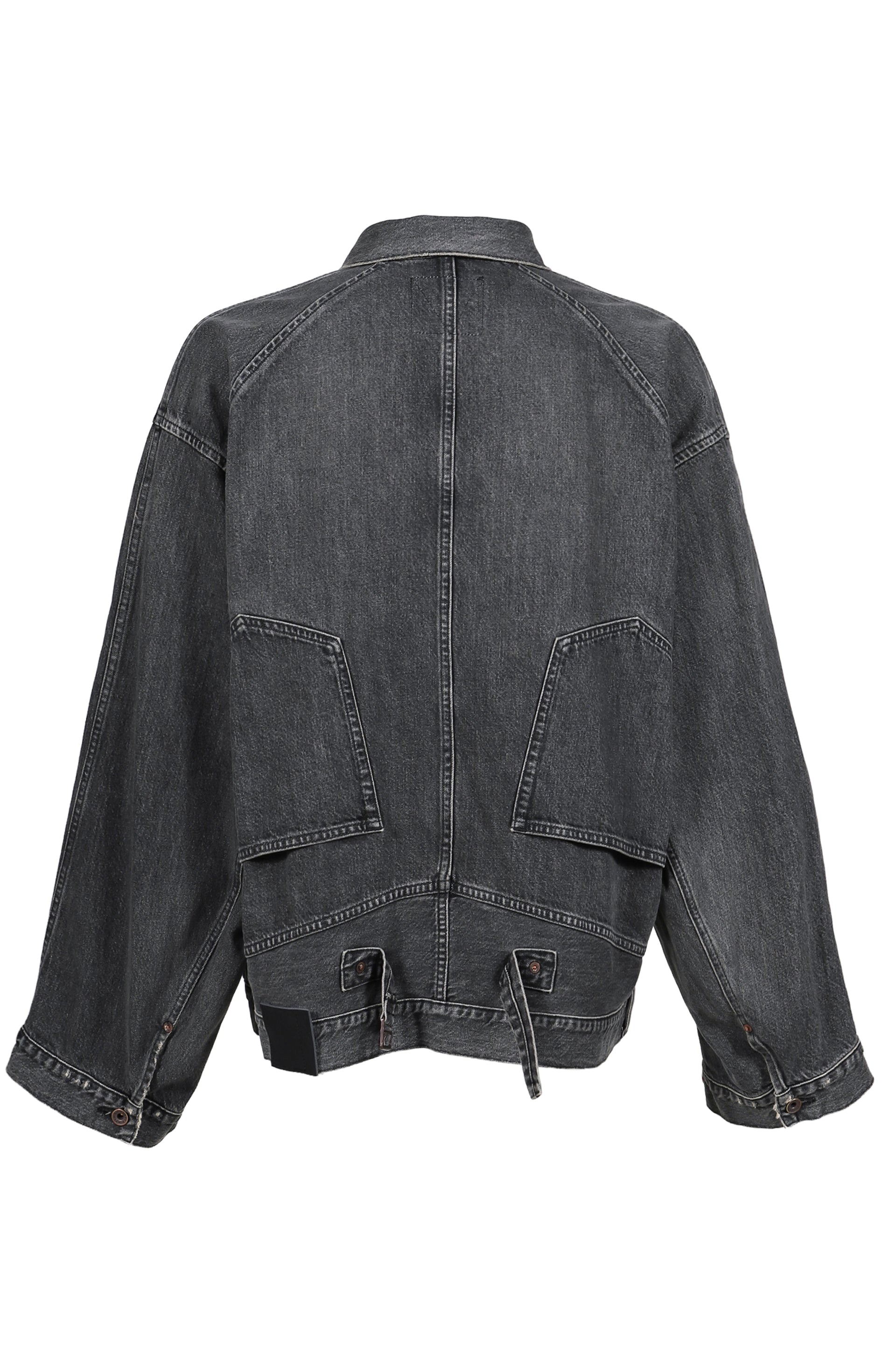 "INCEPTION" VINTAGE WASHED DENIM JACKET / BLK