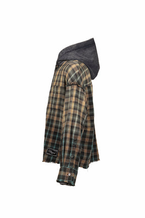 GRADATION DOCKING HOOD SHIRT / GRN