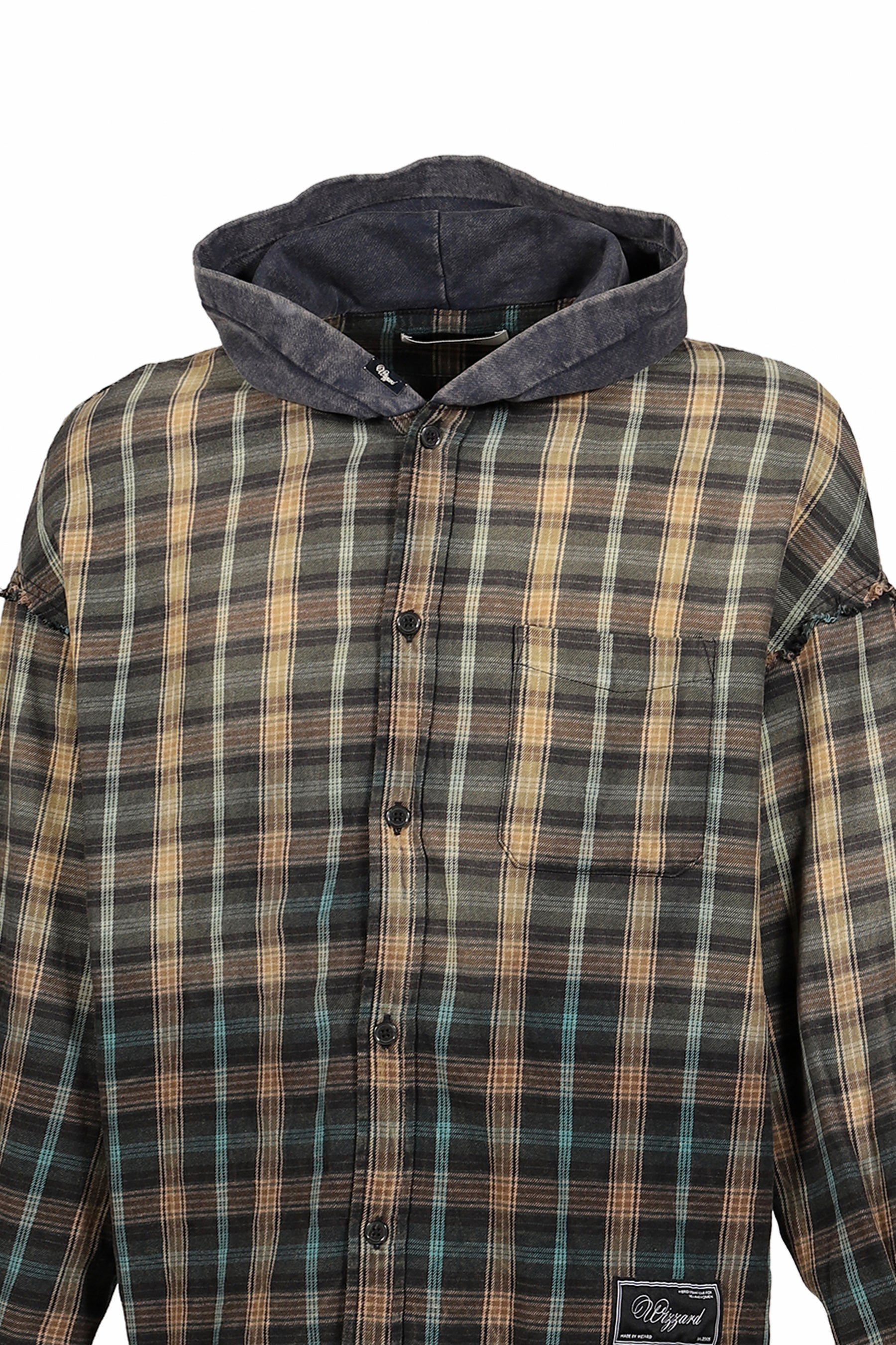 GRADATION DOCKING HOOD SHIRT / GRN