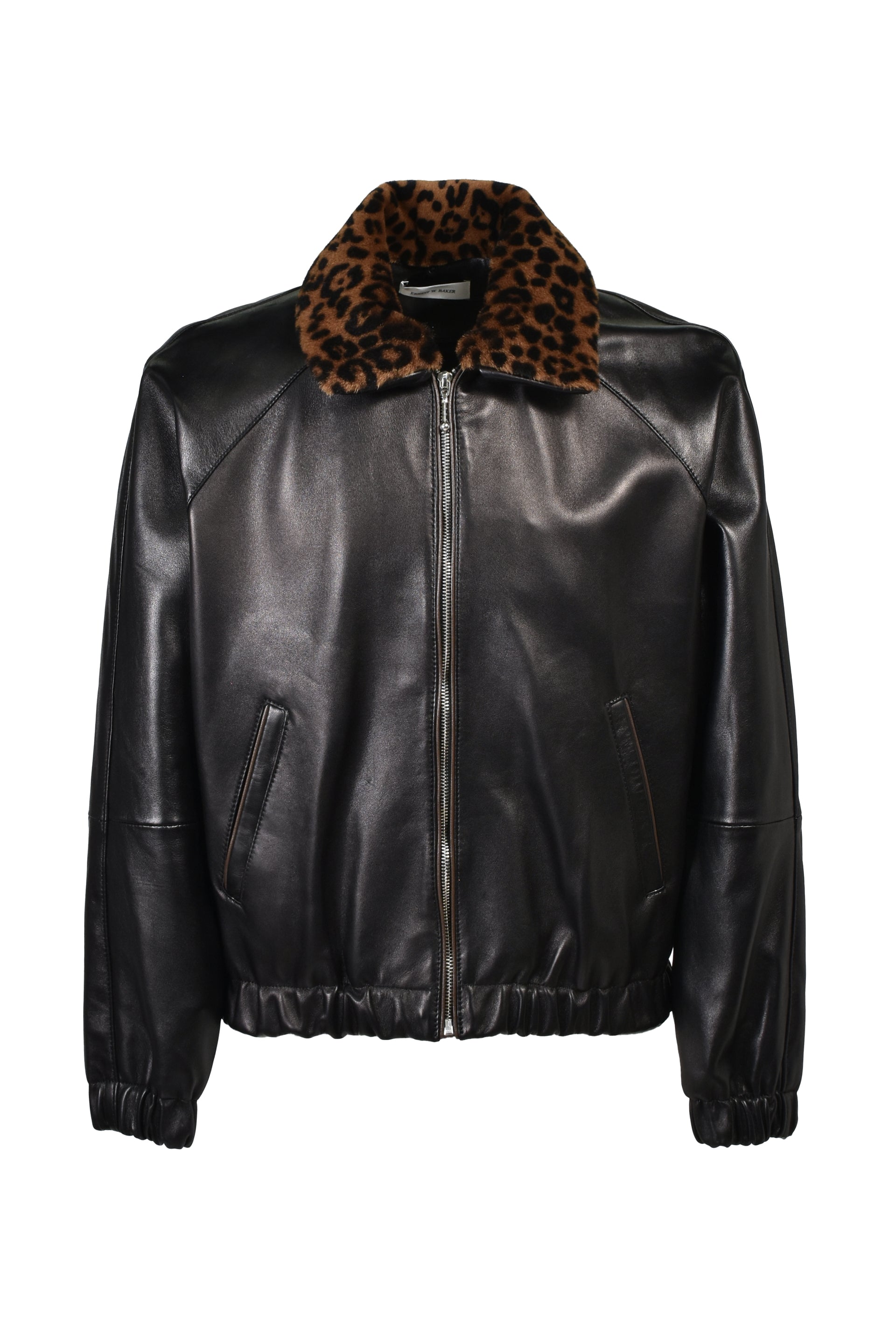 CONTRAST PIPE TRACK JACKET (20TH EXCLUSIVE) / BLK LEATHER W/ BRW PIPING