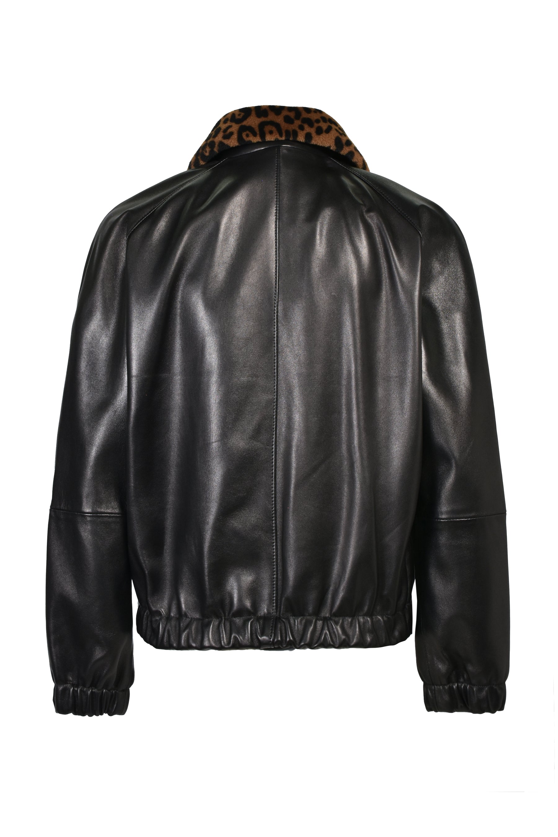 CONTRAST PIPE TRACK JACKET (20TH EXCLUSIVE) / BLK LEATHER W/ BRW PIPING