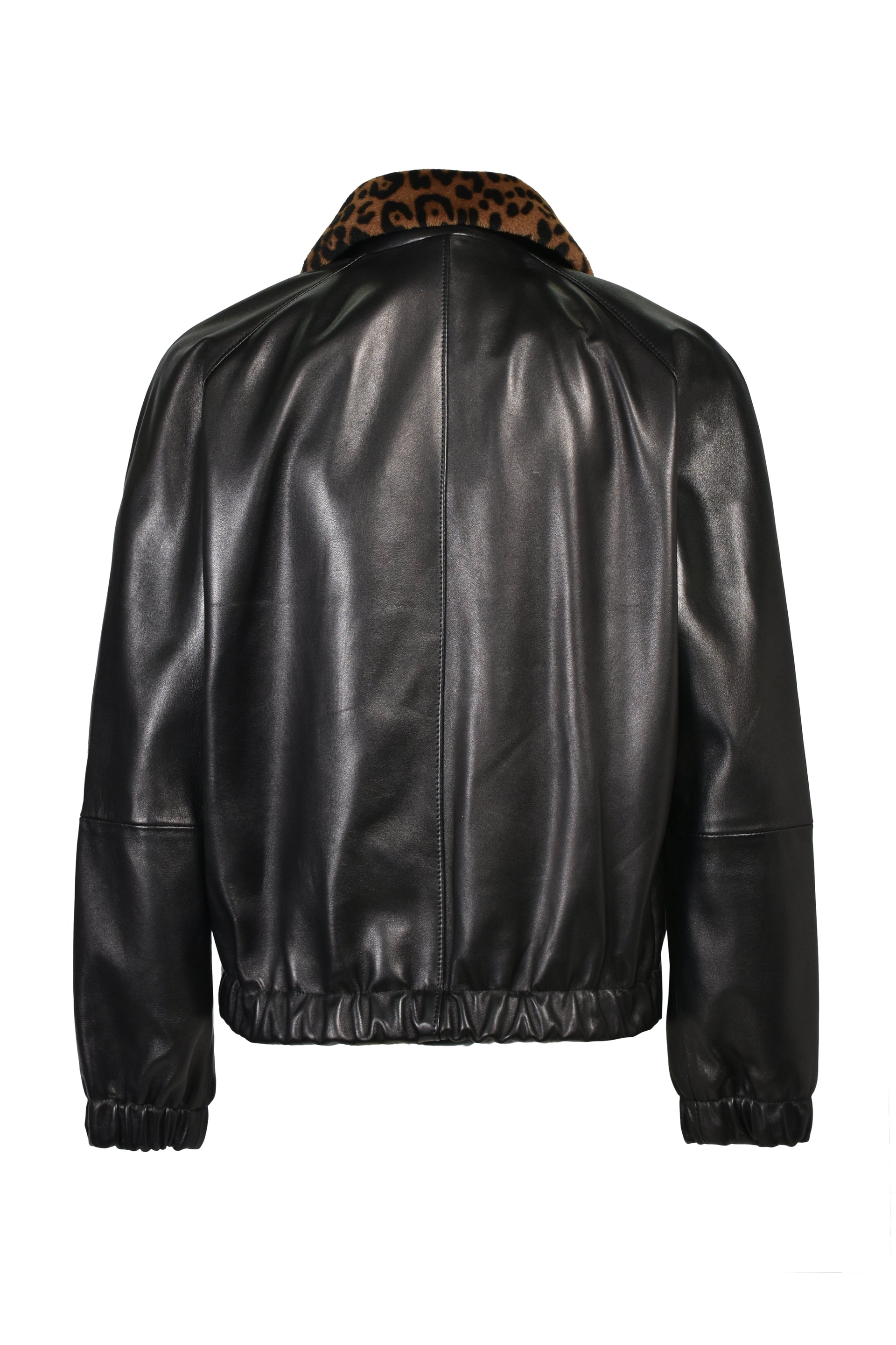 CONTRAST PIPE TRACK JACKET (20TH EXCLUSIVE) / BLK LEATHER W/ BRW PIPING