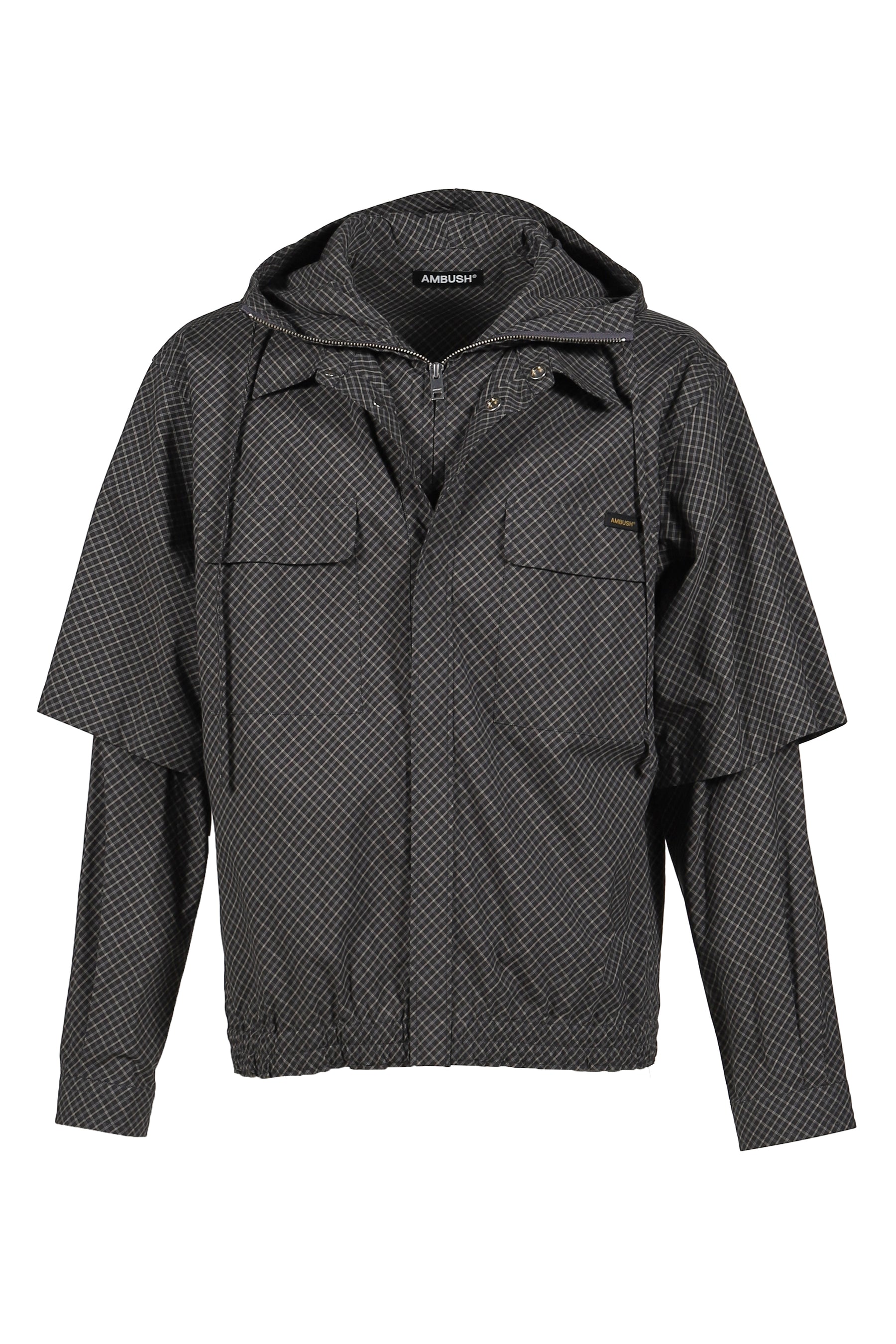 CHECK LAYERD SHIRT / BLK