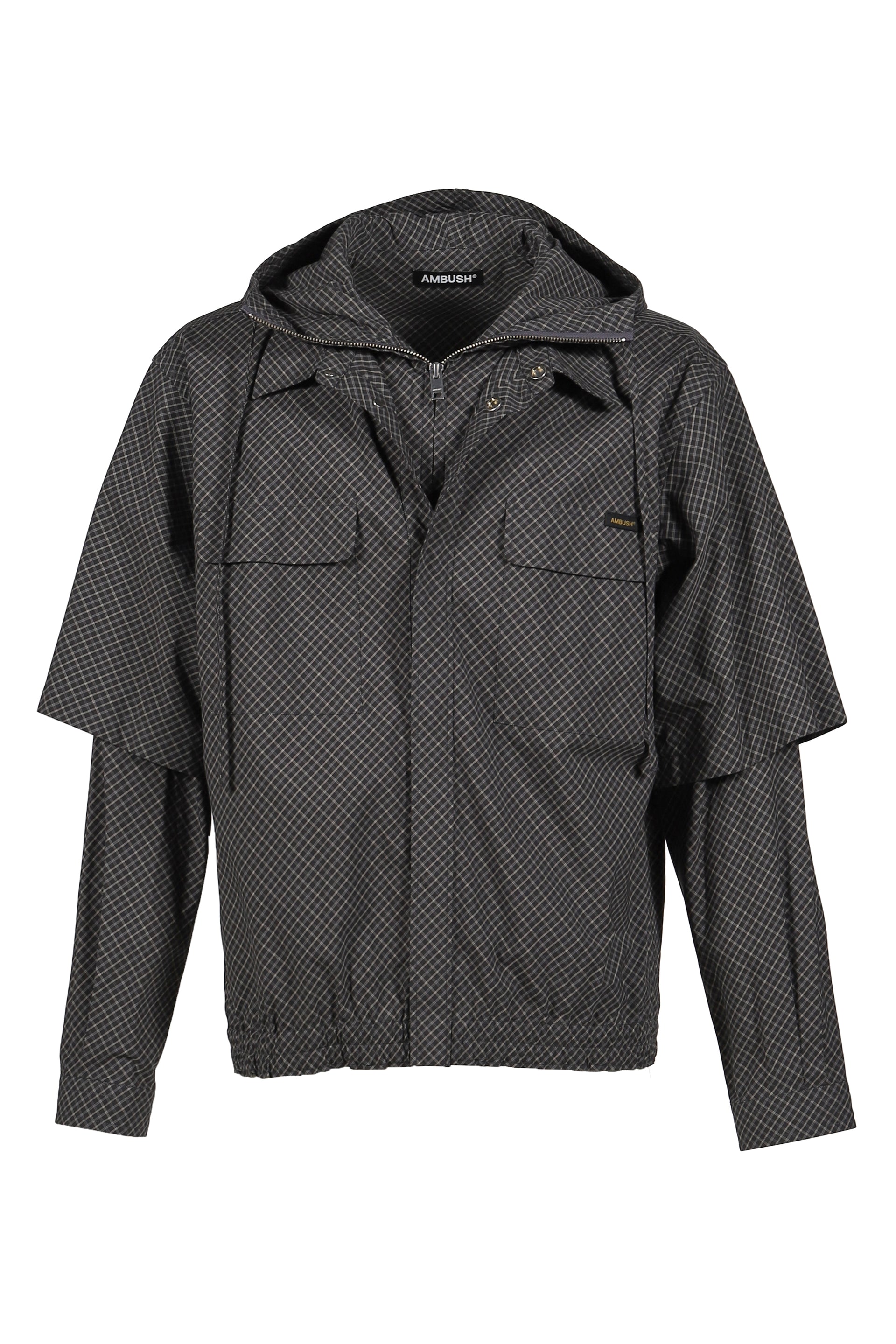 CHECK LAYERD SHIRT / BLK