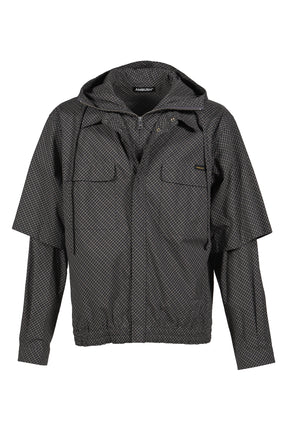 CHECK LAYERD SHIRT / BLK