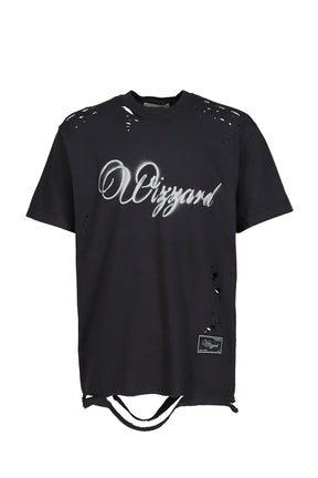 DISTRESSED GRAPHIC T-SHIRT / BLK