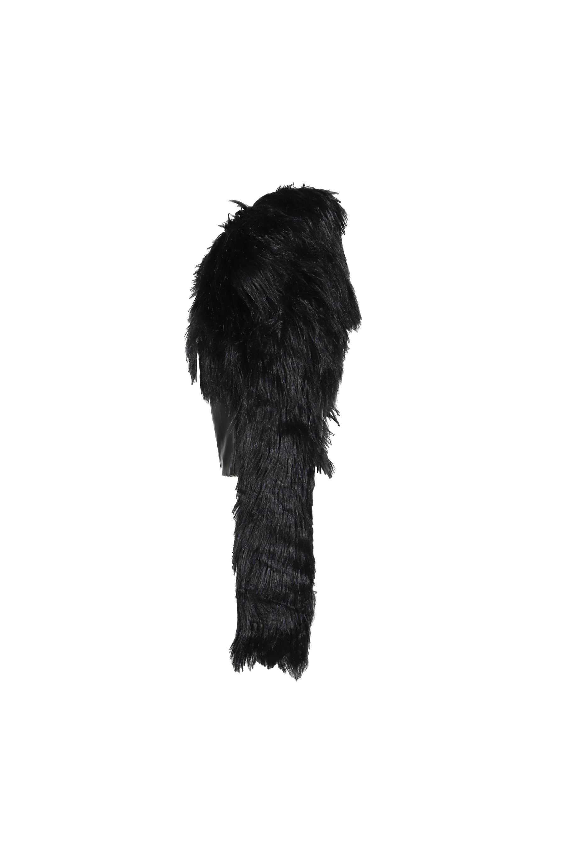 FAUX FUR CROPPED JACKET / BLK