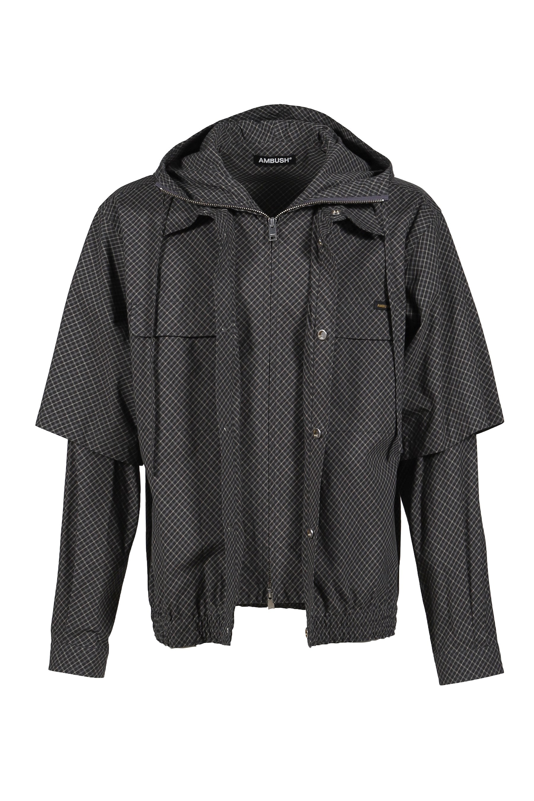 CHECK LAYERD SHIRT / BLK