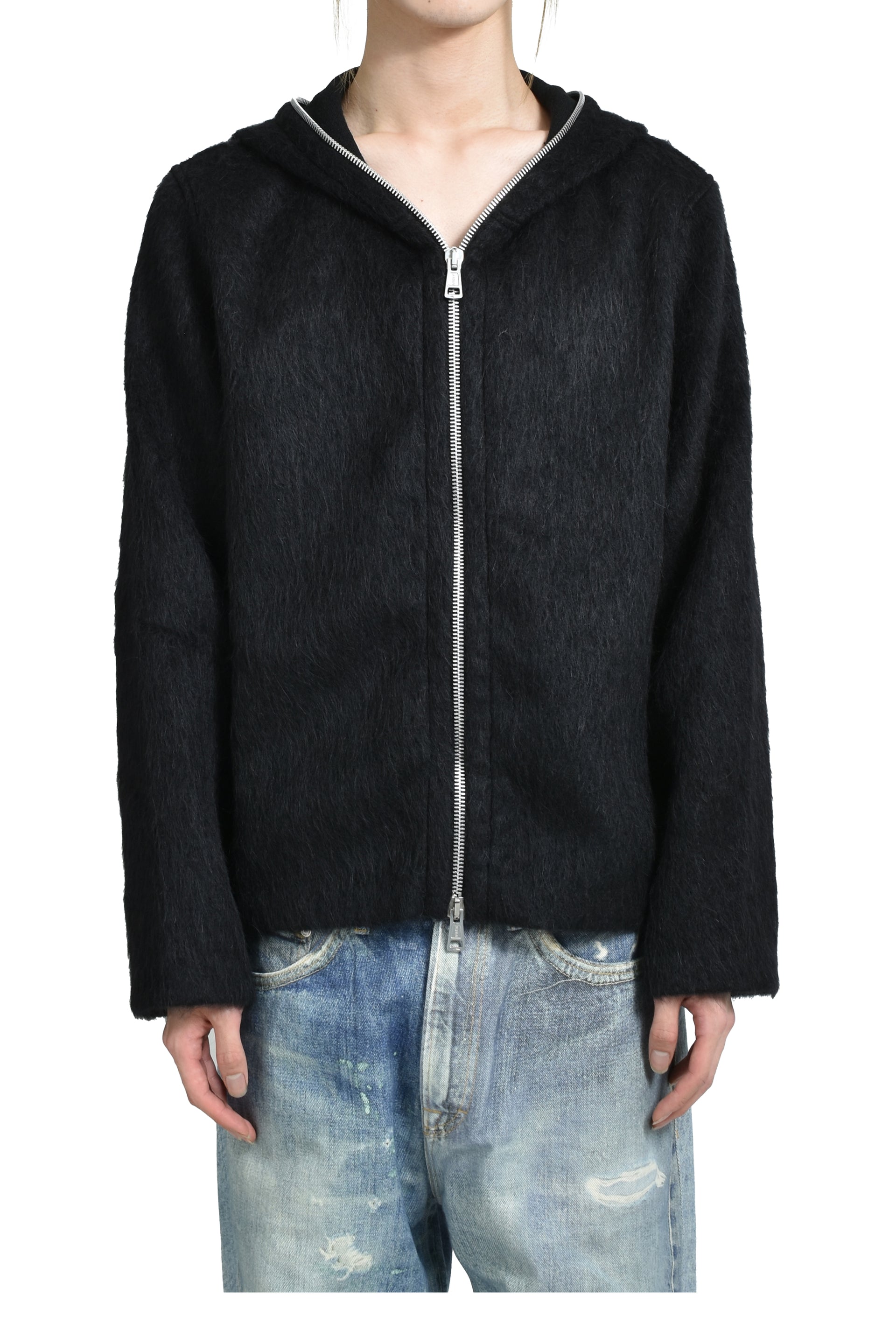 FULL ZIP HOOD / BLK