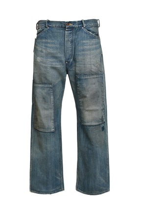 MINER'S REPAIRED DENIM WORK PANTS / AGED IND 