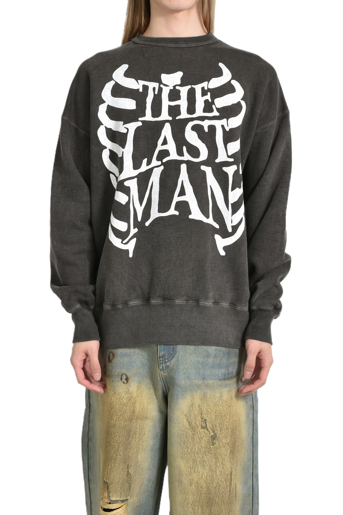 PRINTED CREW NECK "BONE" / BLK