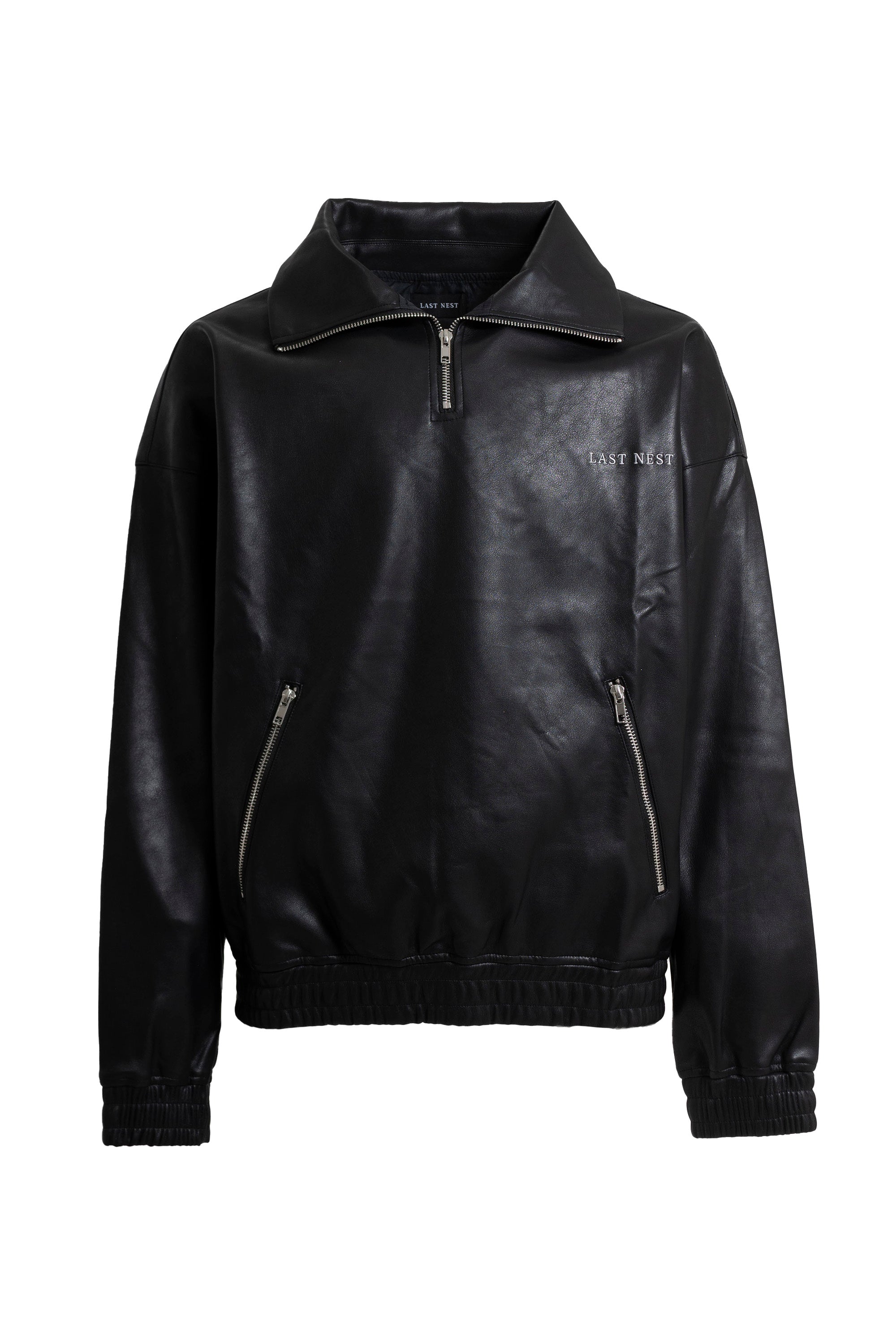 LAST NEST ラストネスト FW23 LEATHER HALF ZIP / BLK -NUBIAN