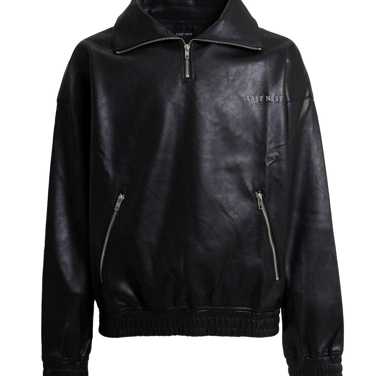 LAST NEST ラストネスト FW23 LEATHER HALF ZIP / BLK -NUBIAN