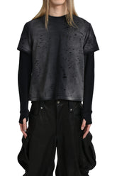 DOUBLE LAYER THERMAL T-SHIRTS / FADED BLK