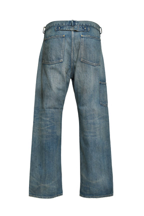 MINER'S REPAIRED DENIM WORK PANTS / AGED IND 