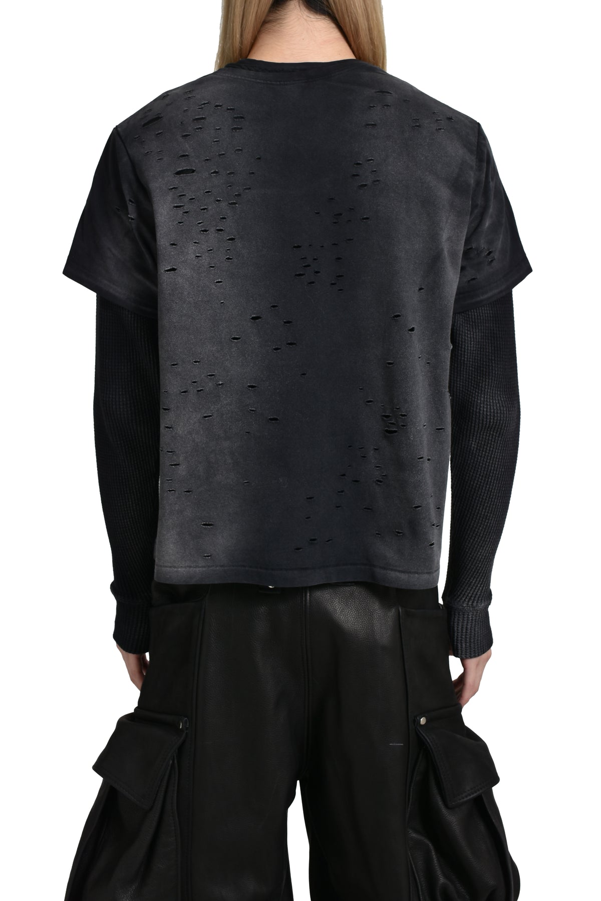 DOUBLE LAYER THERMAL T-SHIRTS / FADED BLK