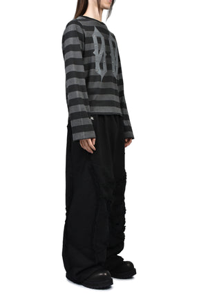 SKOOT STIPE LONG SLEEVE / BLK