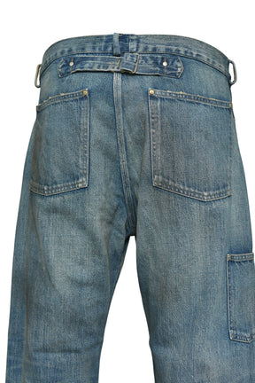 MINER'S REPAIRED DENIM WORK PANTS / AGED IND 