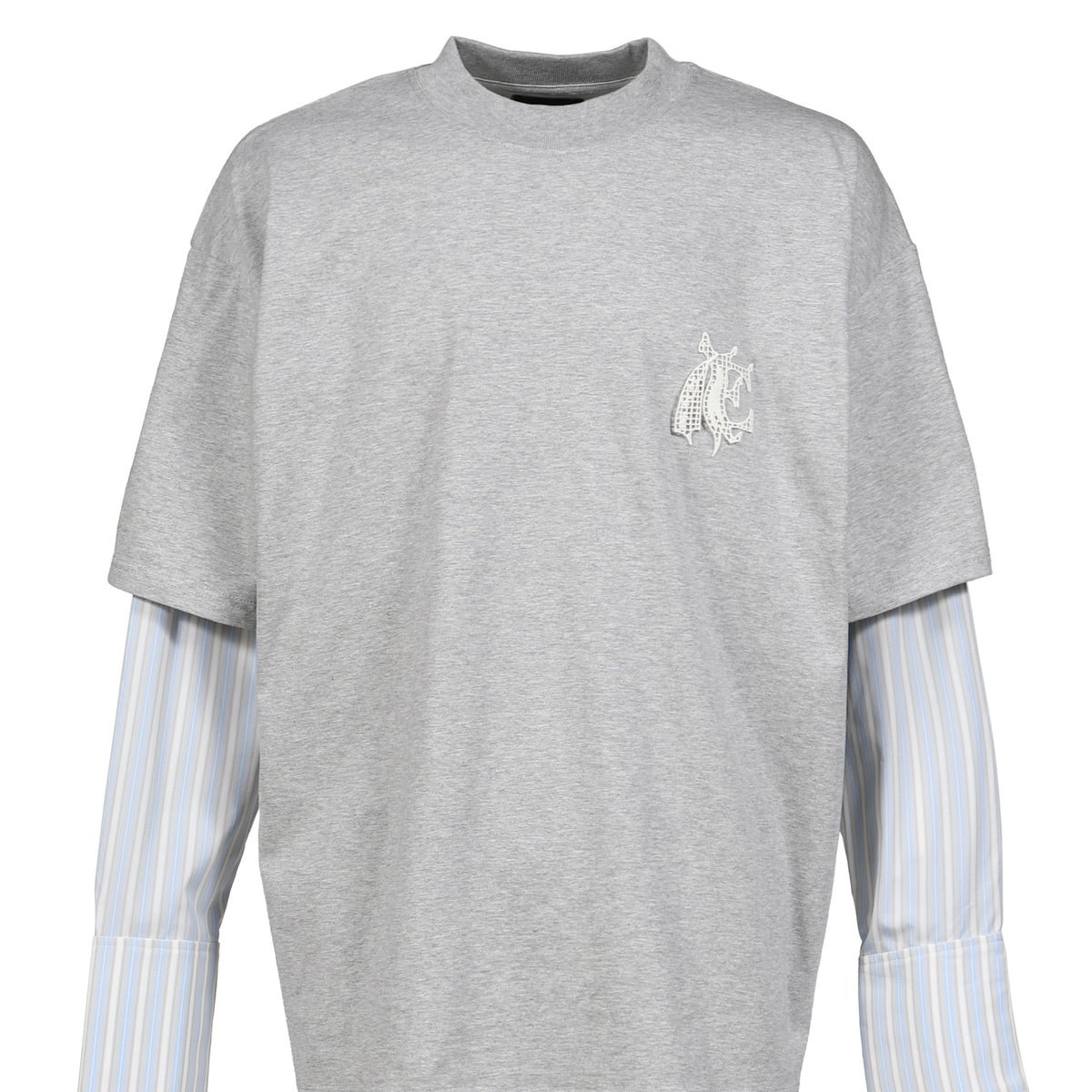 EGONlab エゴンラボ SS26 SCULPTED COTTON T-SHIRT SHIRT / SAVOY GRIS
