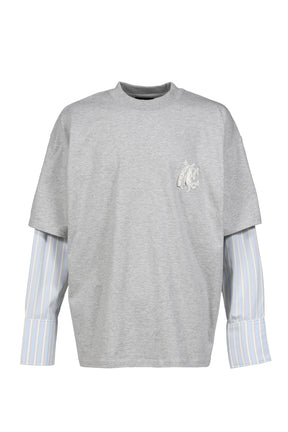 SCULPTED COTTON T-SHIRT SHIRT / SAVOY GRIS