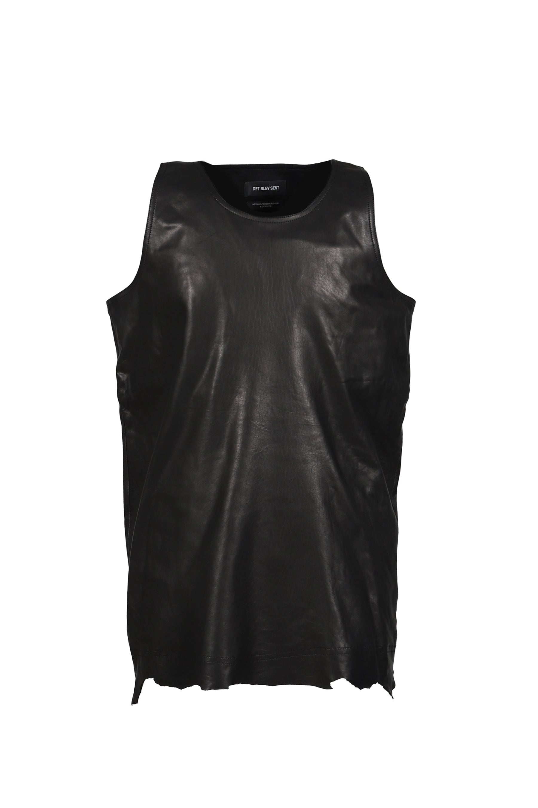 RAW LEATHER TANK TOP / BLK