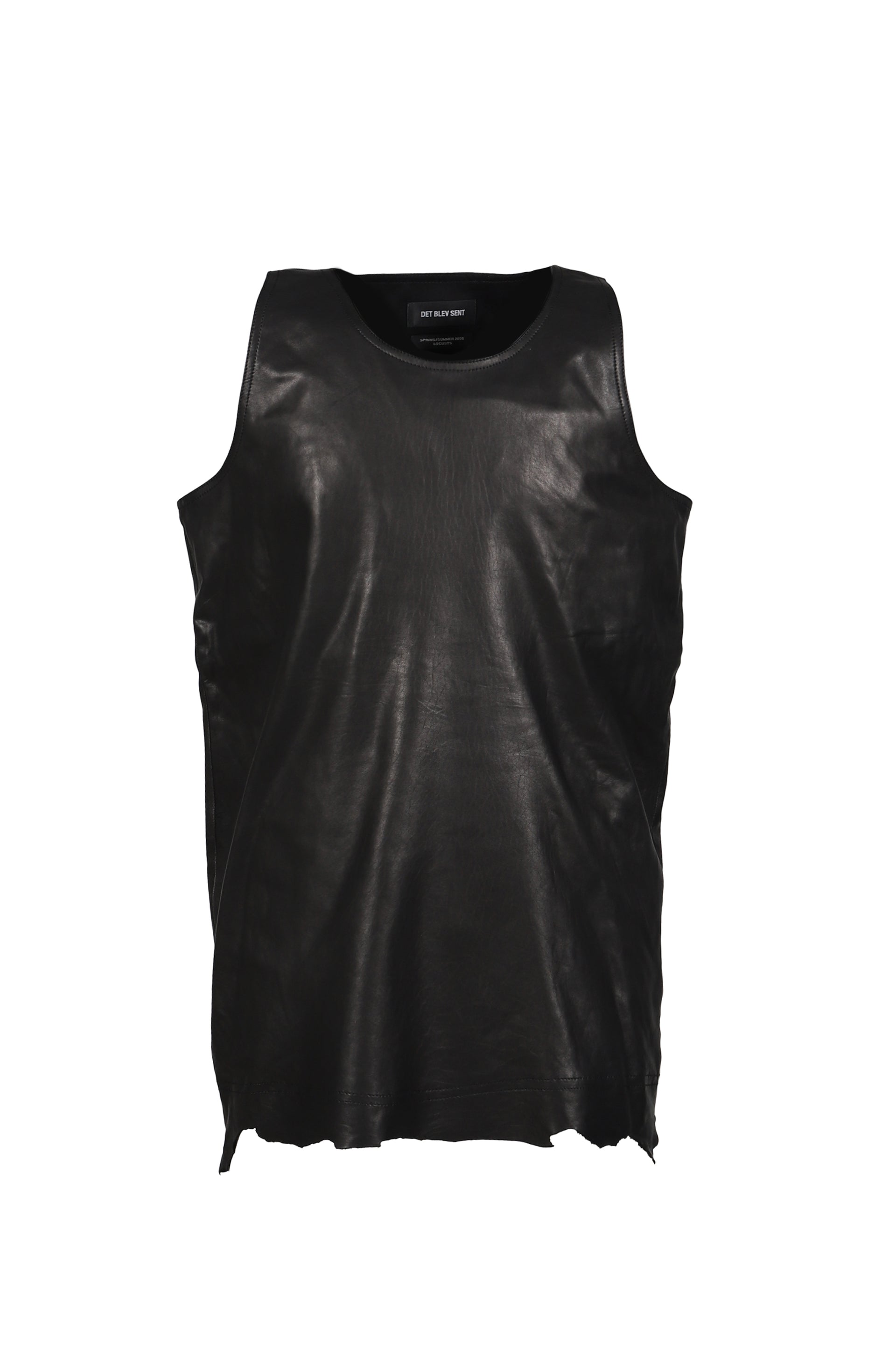 RAW LEATHER TANK TOP / BLK