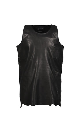 RAW LEATHER TANK TOP / BLK