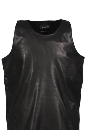 RAW LEATHER TANK TOP / BLK