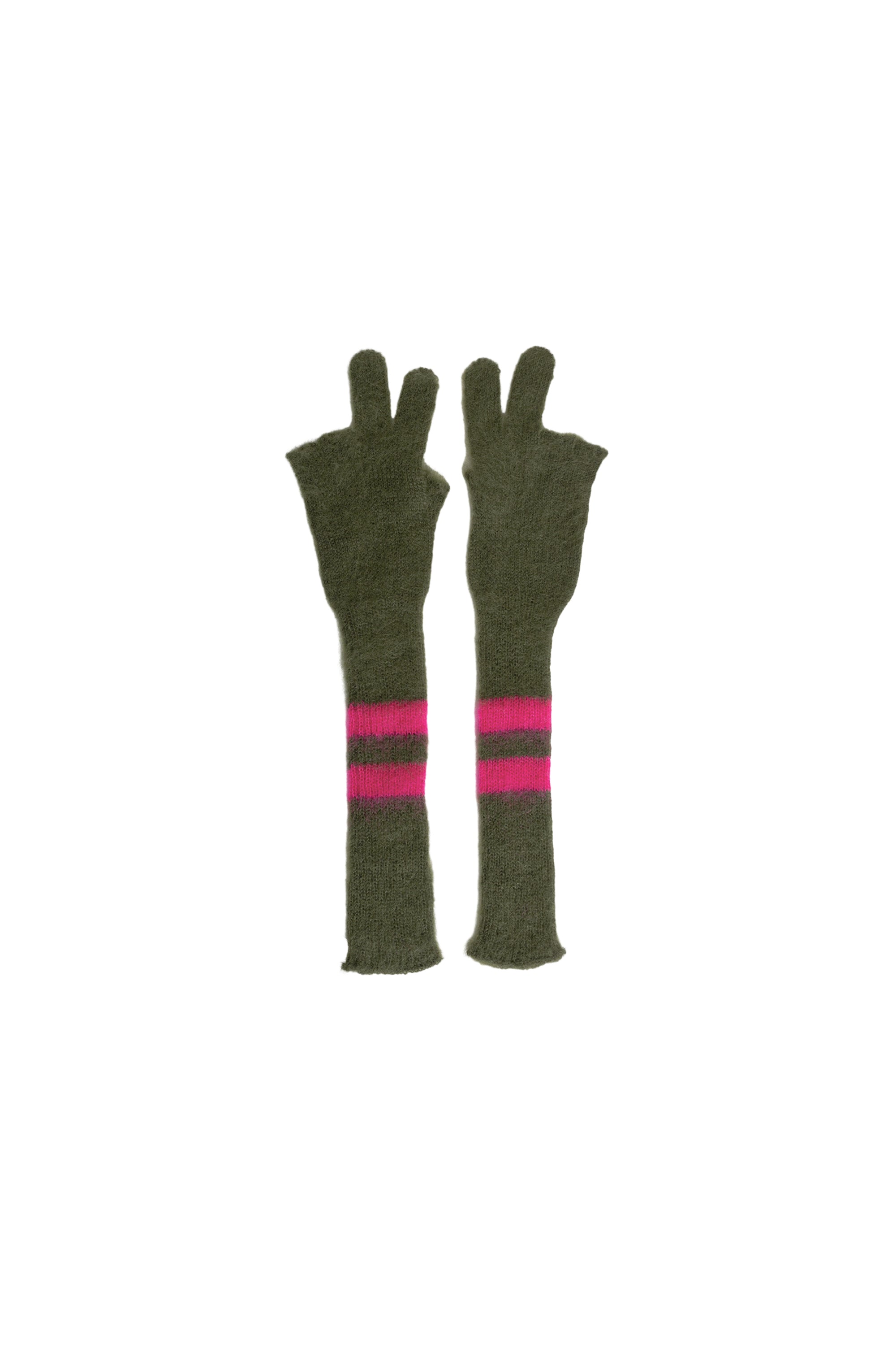 COGNOMEN FW23 PEACE MOHAIR GLOVES / GRN -NUBIAN