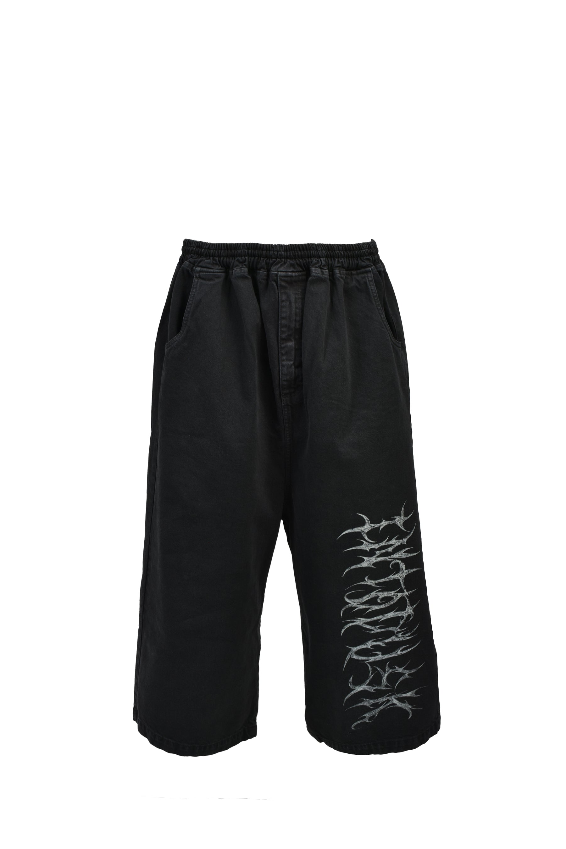 DUSTSHADOW CROPPED DENIM / WASHED BLK
