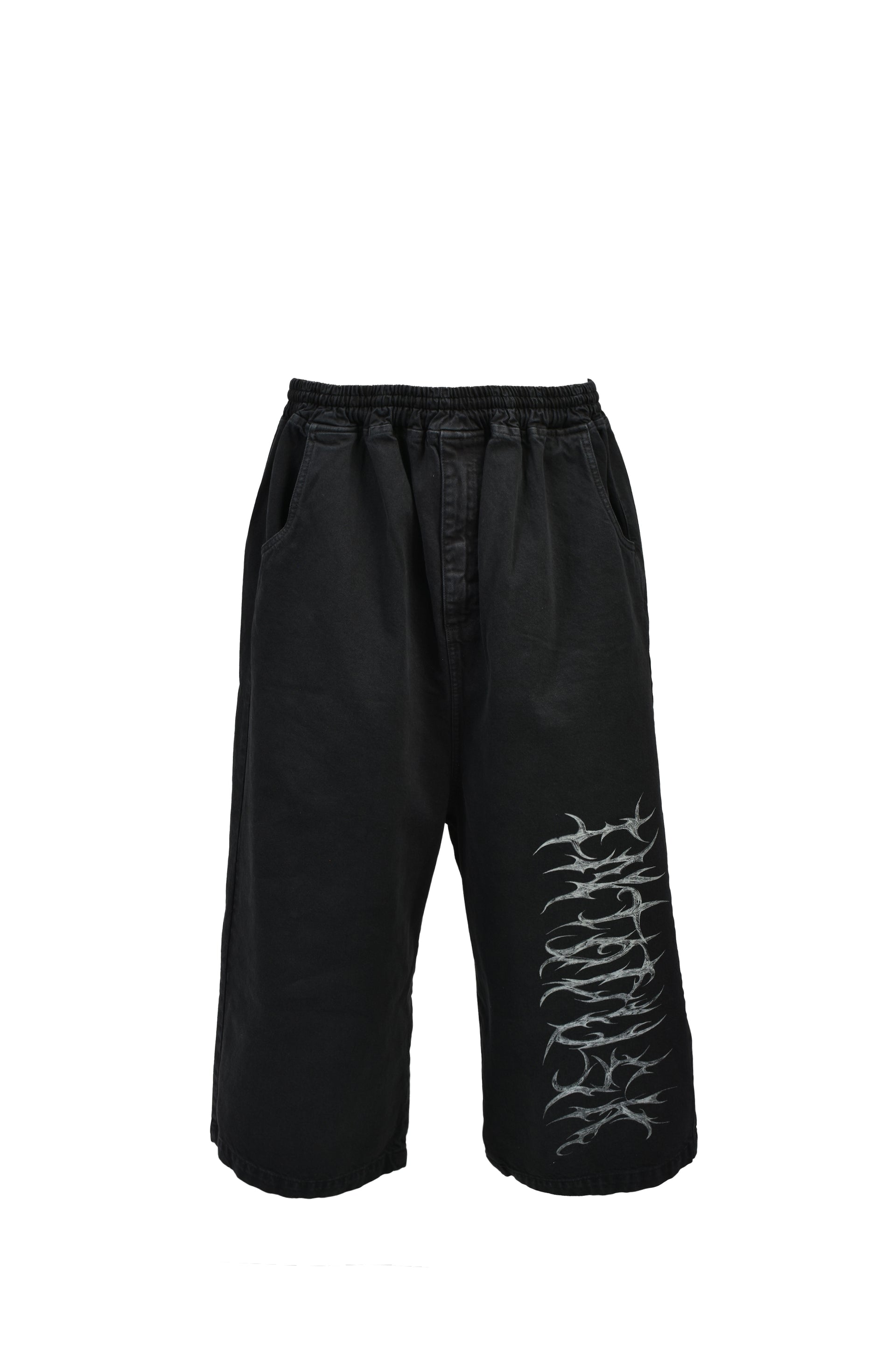DUSTSHADOW CROPPED DENIM / WASHED BLK