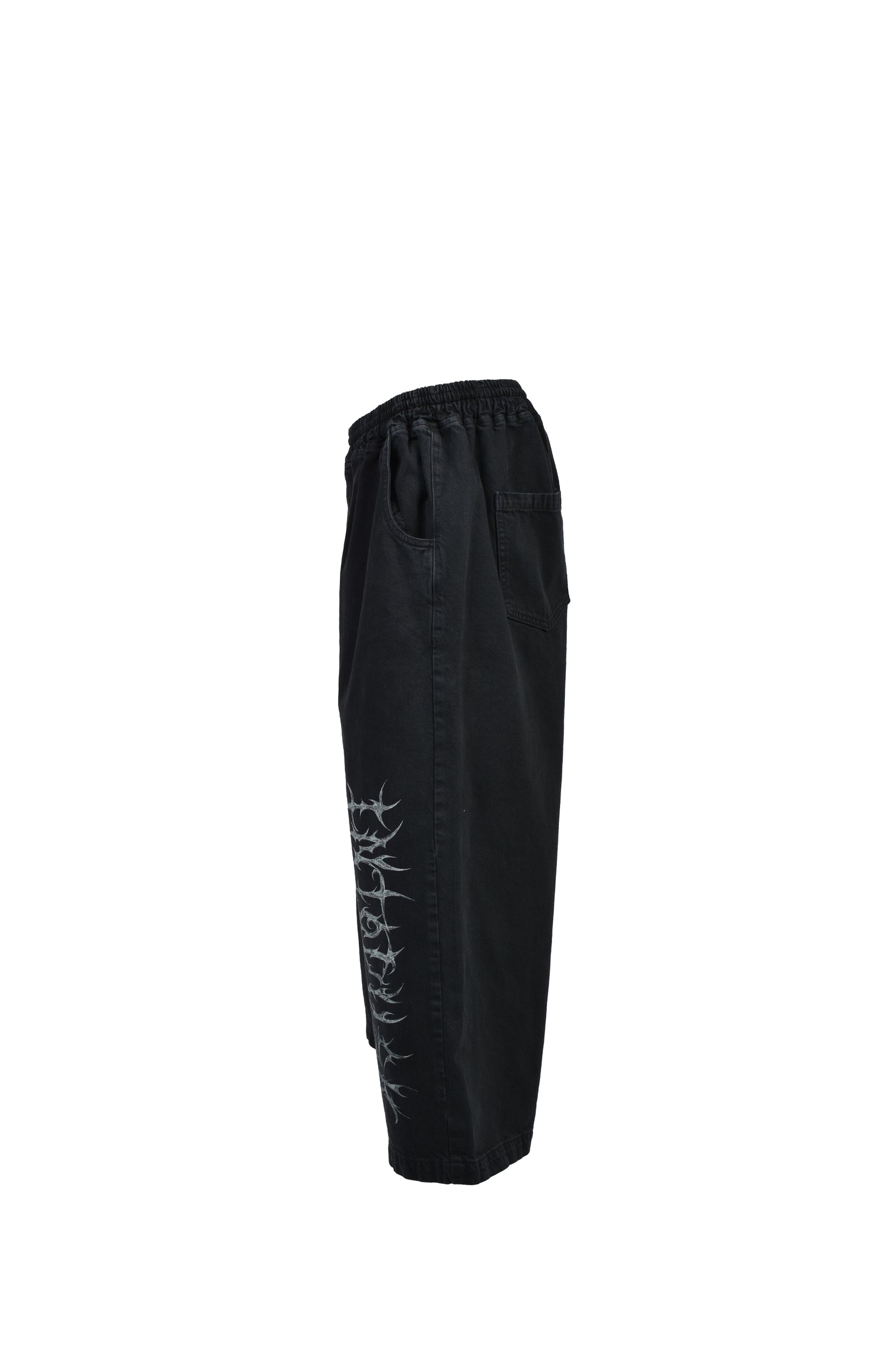 DUSTSHADOW CROPPED DENIM / WASHED BLK