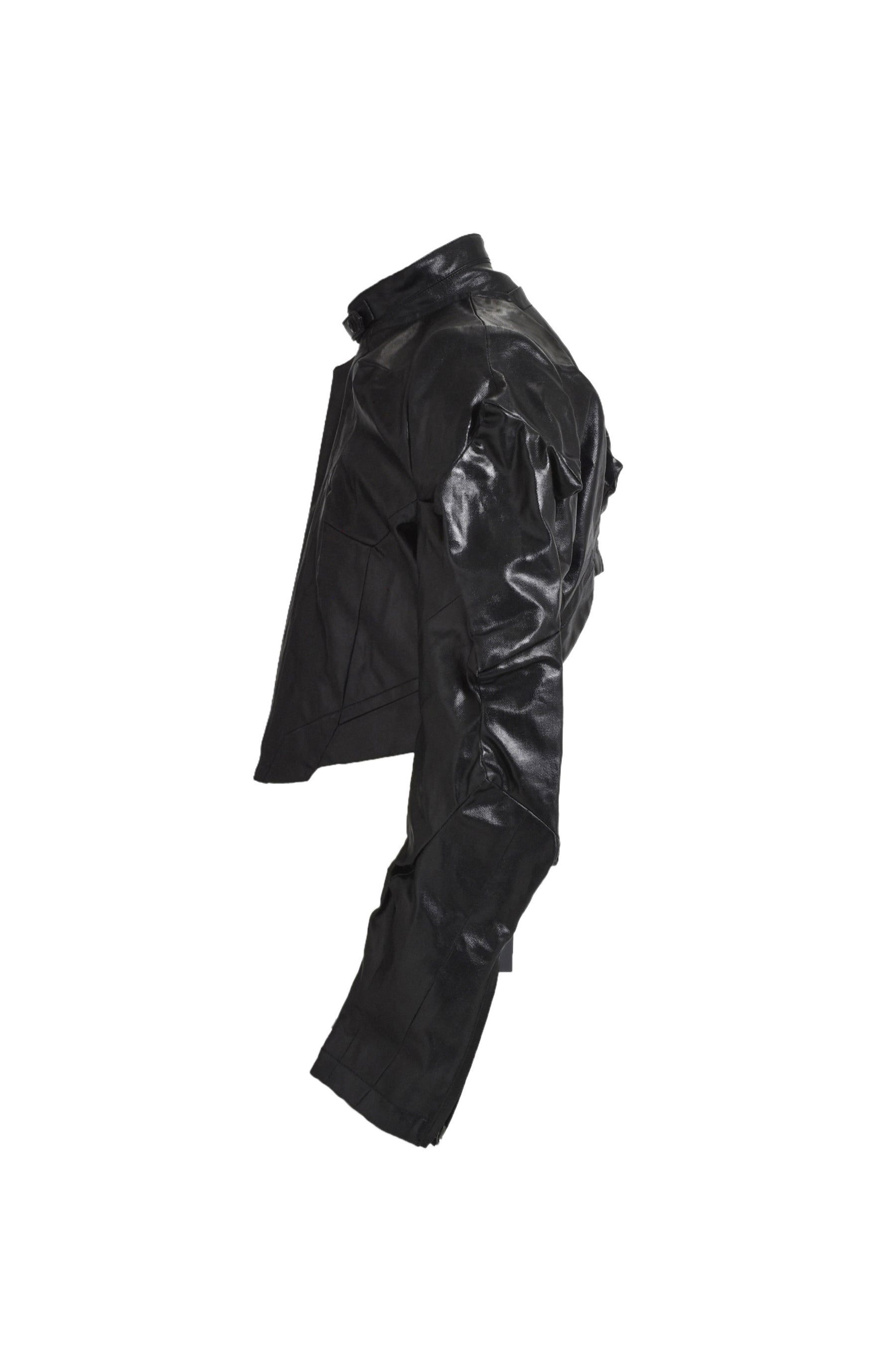 COATED DENIM BLOUSON / BLK