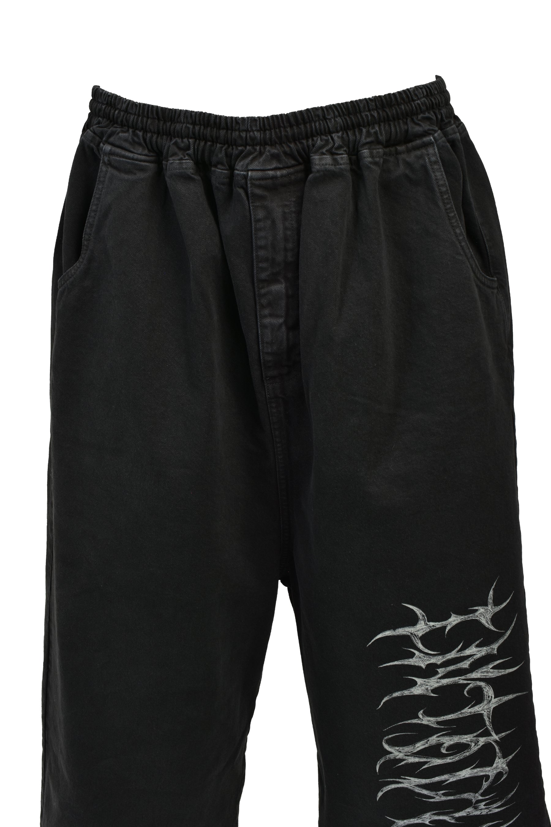 DUSTSHADOW CROPPED DENIM / WASHED BLK