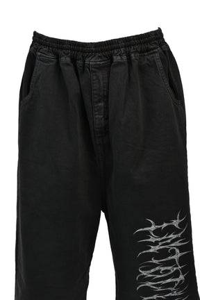 DUSTSHADOW CROPPED DENIM / WASHED BLK