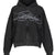 DISTRESSED SCRIPT ZIP-UP HOODIE / BLK