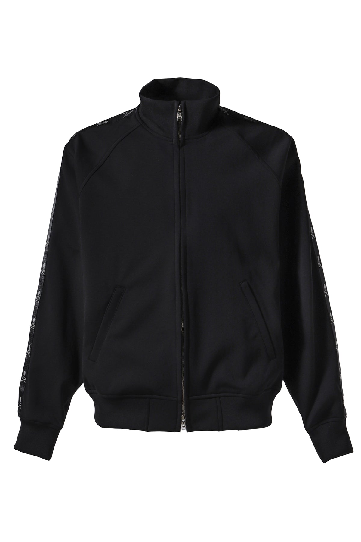 SKULL TAPE JERSEY TRACK JACKET / BLK